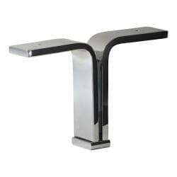 Massief stalen meubelpoot chroom design 18,5 bij 4 cm en hoogte 13 cm  (1 x 4 cm)