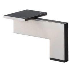 Stalen meubelpoot rvs look design 14 bij 1,5 cm en hoogte 10 cm  (1,5 x 4 cm)