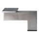 Stalen meubelpoot rvs look design 14 bij 1,5 cm en hoogte 10 cm  (1,5 x 4 cm)