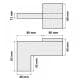 Stalen meubelpoot rvs look design 14 bij 1,5 cm en hoogte 10 cm  (1,5 x 4 cm)