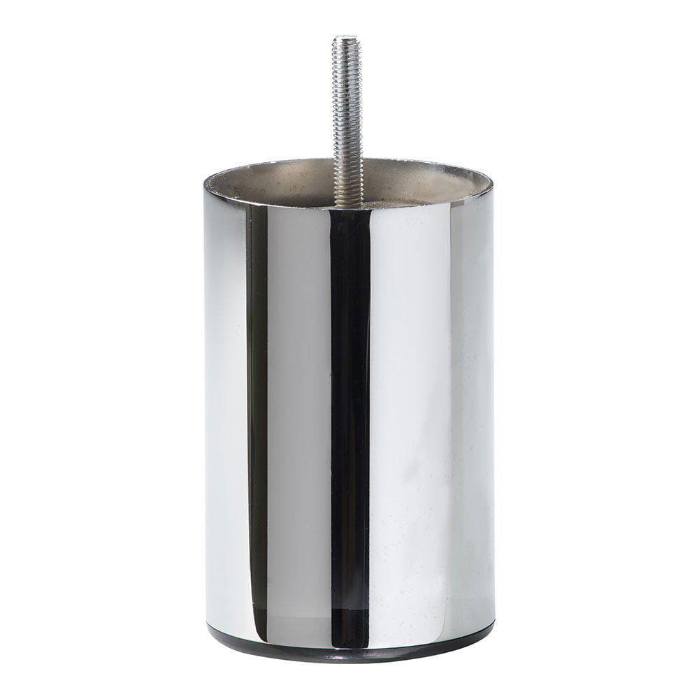 Stalen meubelpoot chroom rond ø 7,6 cm en hoogte 12 cm (M8) Stalen meubelpoot chroom rond ø 7,6 cm en hoogte 12 cm (M8)