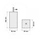 Stalen meubelpoot rvs look vierkant 5 bij 5 cm en hoogte 10 cm  (M8)  (5 x 5 cm)