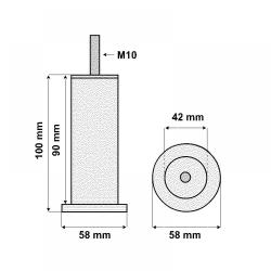 Ronde aluminium meubelpoot 10 cm (M10)
