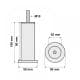 Stalen meubelpoot aluminium rond ø 4,2 cm en hoogte 10 cm  (M10)