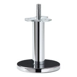 Stalen meubelpoot chroom rond ø 2,5 cm en hoogte 12 cm  (M10) 