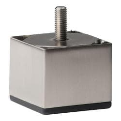 Stalen meubelpoot rvs look vierkant 6 bij 6 cm en hoogte 5 cm  (M10) 