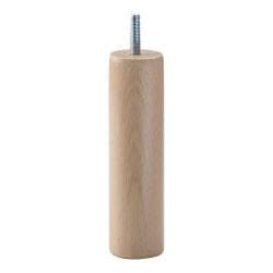 Meubelpoot  rond Ø 4 cm en hoogte 15 cm  van massief hout (M8) 