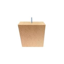 Meubelpoot  vierkant 8,5 bij 5 cm en hoogte 8 cm  van massief hout (M8)