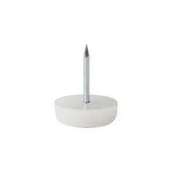 Glijder wit rond Ø 1,8 cm en hoogte 0,6 cm  van kunststof - 20 stuks