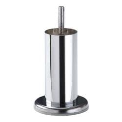Stalen meubelpoot chroom rond ø 4,2 cm en hoogte 10 cm  (M8) 