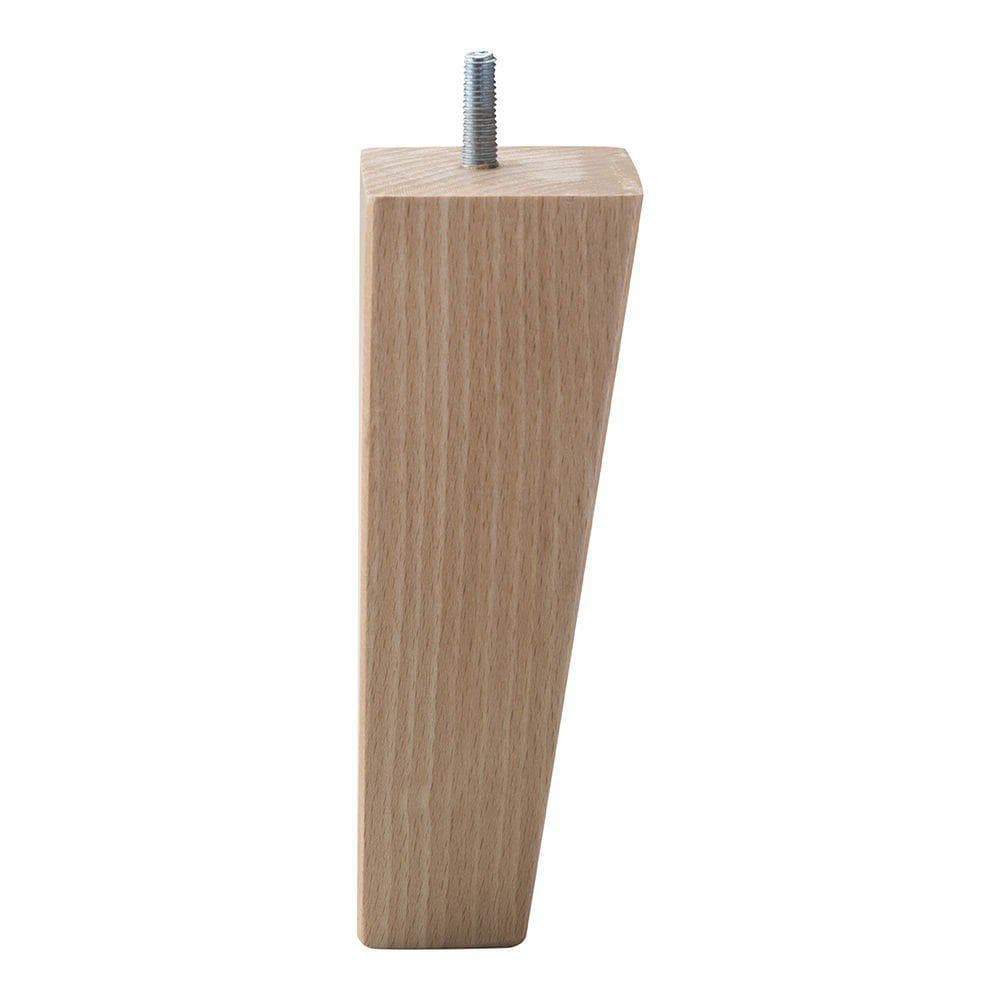 Meubelpoot vierkant 6 bij 6 cm en hoogte 17 cm van massief hout (M10) Meubelpoot vierkant 6 bij 6 cm en hoogte 17 cm van massief hout (M10)