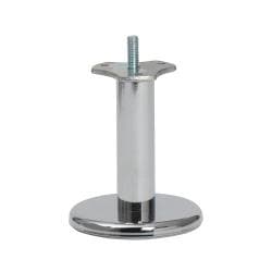 Stalen meubelpoot chroom rond ø 2,5 cm en hoogte 10 cm  (M8) 