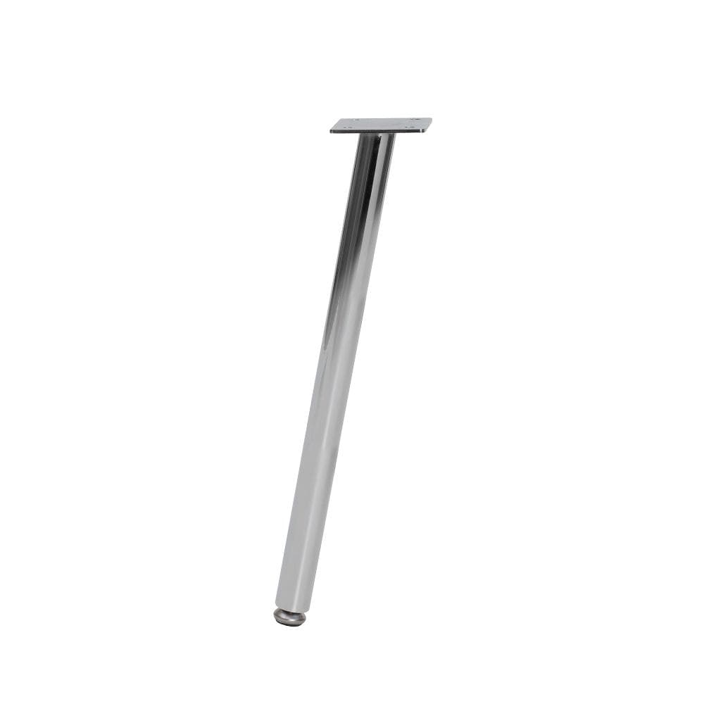 Stalen schuine meubelpoot chroom rond ø 2,5 cm en hoogte 36 cm Stalen schuine meubelpoot chroom rond ø 2,5 cm en hoogte 36 cm