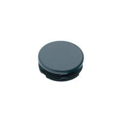 Inslagdop/meubeldop zwart rond Ø 2,5 cm en hoogte 0,4 cm  van kunststof - 8 stuks