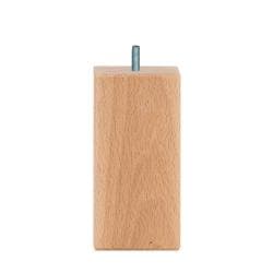 Meubelpoot  vierkant 6 bij 6 cm en hoogte 12 cm  van massief hout (M10)