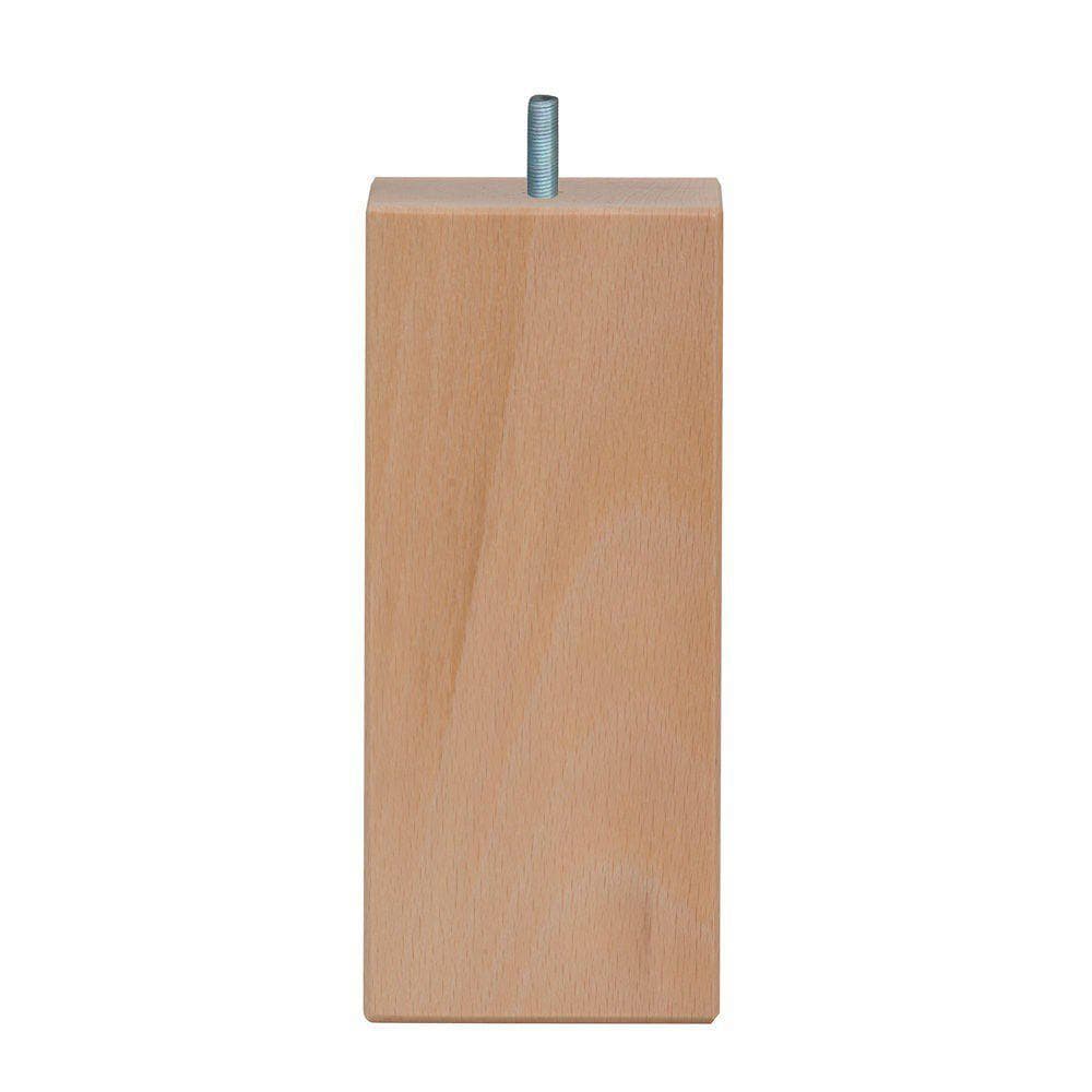 Vierkanten houten meubelpoot 16 cm (M10)