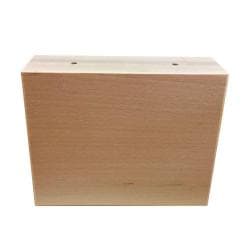 Meubelpoot rechthoek 15 bij 5 cm en hoogte 12 cm  van massief hout