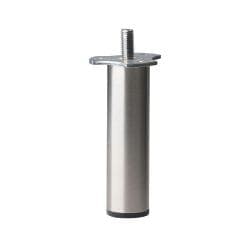Stalen meubelpoot rvs look rond ø 3 cm en hoogte 10 cm  (M8) 