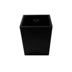Meubelpoot zwart vierkant 5 bij 5 cm en hoogte 6,2 cm  van kunststof