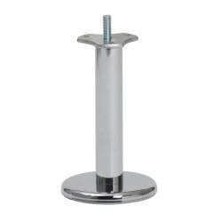 Stalen meubelpoot chroom rond ø 2,5 cm en hoogte 16 cm  (M8) 