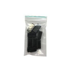 Inslagdop/meubeldop zwart rechthoek 2 bij 4 cm en hoogte 0,4 cm  van kunststof - 8 stuks