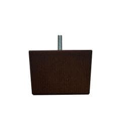 Meubelpoot bruin vierkant 9 bij 9 cm en hoogte 6 cm  van massief hout (M8) 