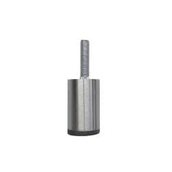 Stalen meubelpoot rvs look rond ø 2,5 cm en hoogte 4 cm  (M8) 