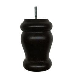 Meubelpoot zwart rond Ø 9 cm en hoogte 12 cm  van massief hout (M8) 