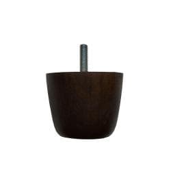 Meubelpoot bruin rond Ø 7 cm en hoogte 5,5 cm  van massief hout (M8) 