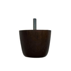 Ronde donkerbruine houten meubelpoot 5,5 cm (M8)