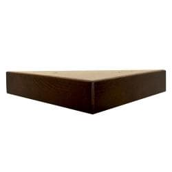 Meubelpoot bruin hoek 15 bij 15 cm en hoogte 3 cm  van massief hout