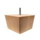 Meubelpoot  vierkant 9 bij 9 cm en hoogte 6 cm  van massief hout (M8)