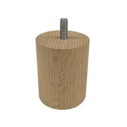 Meubelpoot  rond Ø 5 cm en hoogte 7 cm  van massief hout (M8)