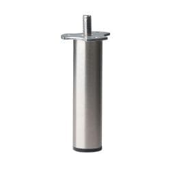 Stalen meubelpoot rvs look rond ø 3 cm en hoogte 19 cm  (M8) 
