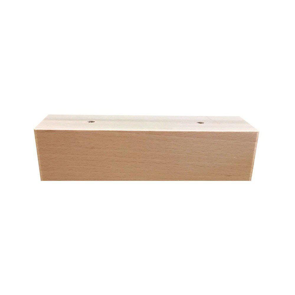 Image of Rechthoekige blanke houten meubelpoot hoogte 6 cm