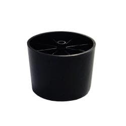 Meubelpoot zwart rond Ø 9 cm en hoogte 7 cm  van kunststof