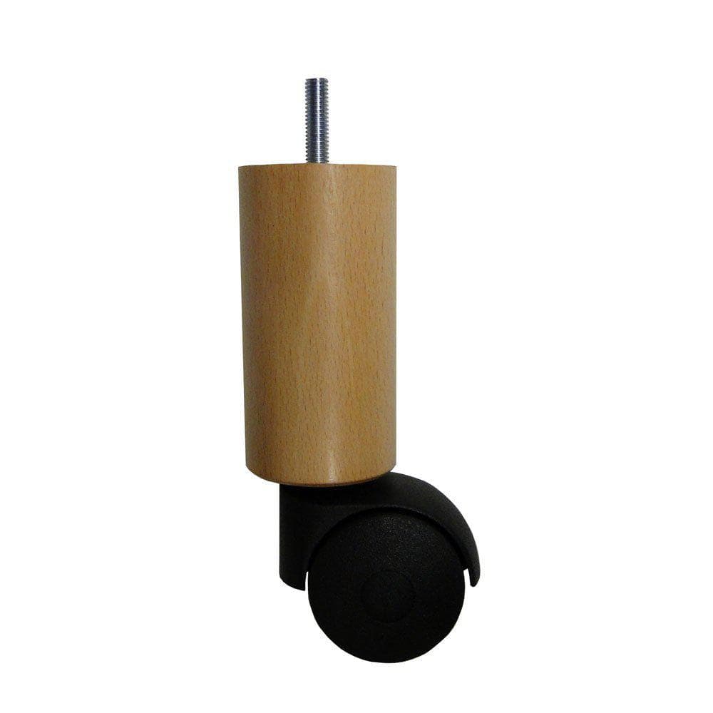 Image of Ronde houten meubelpoot 16 cm met wiel (M8)