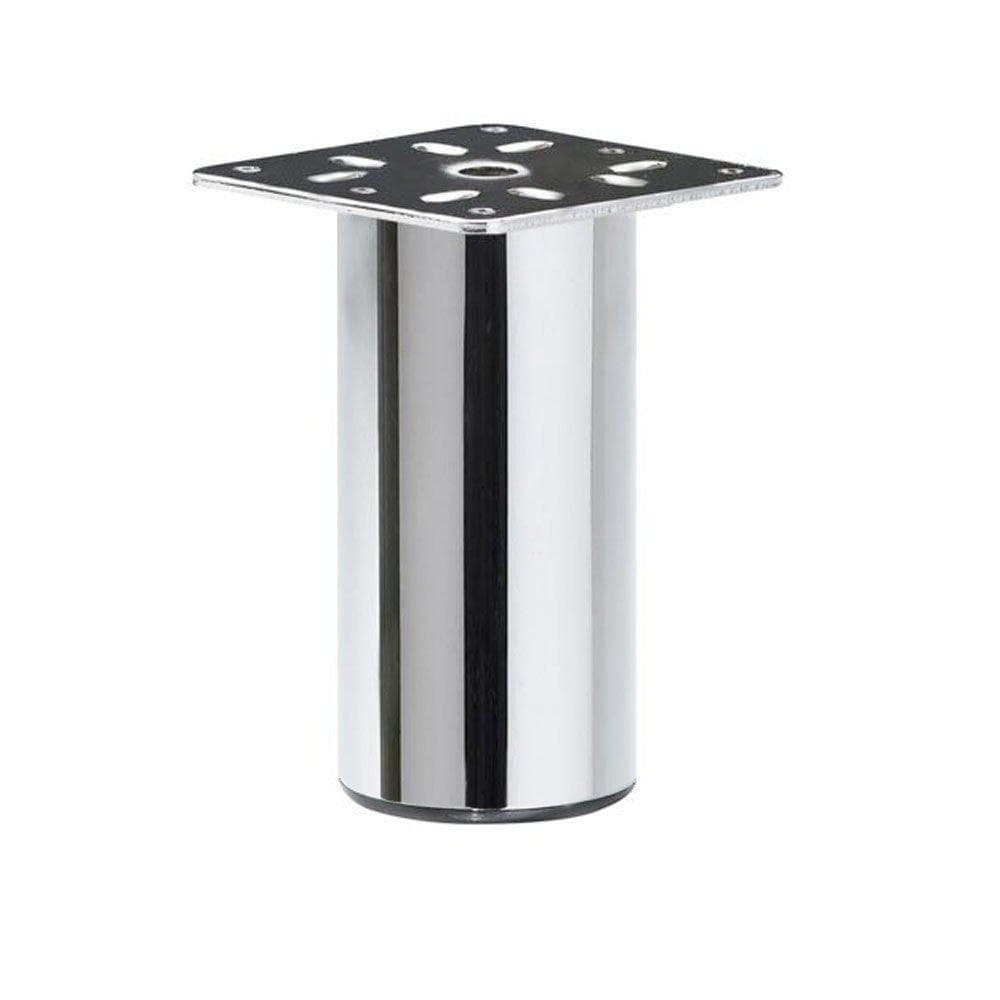 Stalen meubelpoot chroom rond ø 5 cm en hoogte 10 cm Stalen meubelpoot chroom rond ø 5 cm en hoogte 10 cm