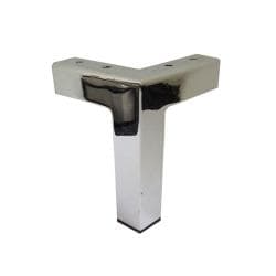 Stalen meubelpoot chroom hoek 3 bij 3 cm en hoogte 13 cm  (3 x 3 cm)