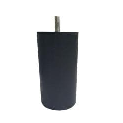 Meubelpoot zwart rond Ø 6 cm en hoogte 12 cm  van kunststof (M8)