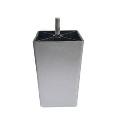 Meubelpoot grijs vierkant 7 bij 7 cm en hoogte 12 cm  van kunststof (M8) 