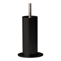 Stalen meubelpoot zwart rond ø 4 cm en hoogte 10 cm  (M8) 