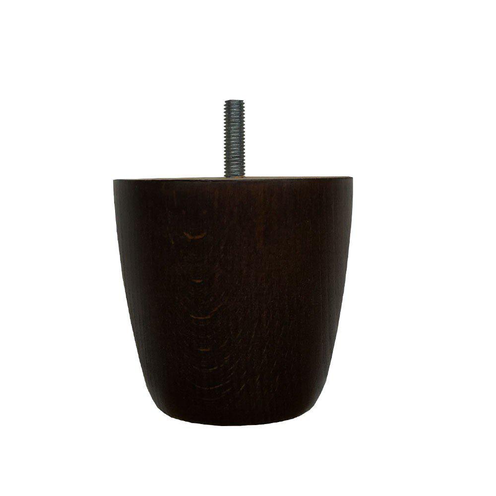 Ronde donkerbruine houten meubelpoot 8 cm (M10)