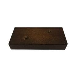 Meubelpoot bruin rechthoek 13 bij 6 cm en hoogte 2 cm  van massief hout