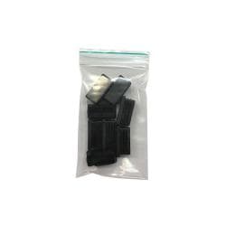 Inslagdop/meubeldop zwart rechthoek 3 bij 4 cm en hoogte 0,4 cm  van kunststof - 8 stuks