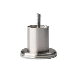 Stalen meubelpoot rvs look rond ø 4,2 cm en hoogte 5 cm  (M8) 