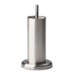 Stalen meubelpoot rvs look rond ø 4,2 cm en hoogte 14 cm  (M8) 