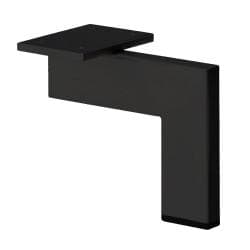 Stalen meubelpoot zwart design 14 bij 1,5 cm en hoogte 14 cm 