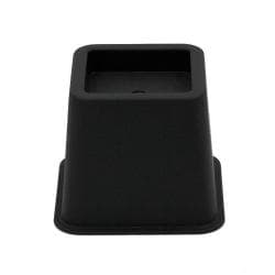 Bedverhoger zwart vierkant 19 bij 19 cm en hoogte 20 cm  van kunststof - 4 stuks