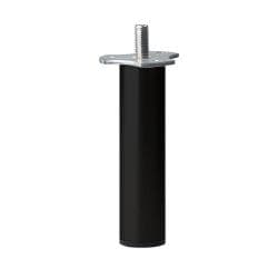 Stalen meubelpoot zwart rond ø 3 cm en hoogte 12 cm  (M8) 